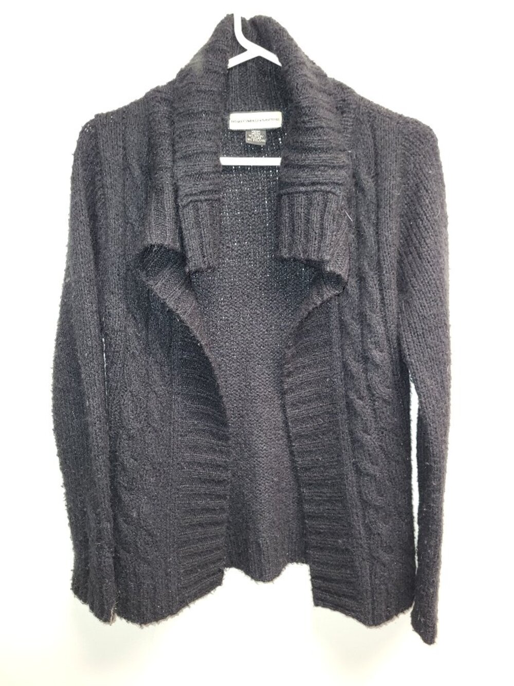 The Great American Sweater Co. Black Knit Cardigan Sweater Size M – Wool Blend O